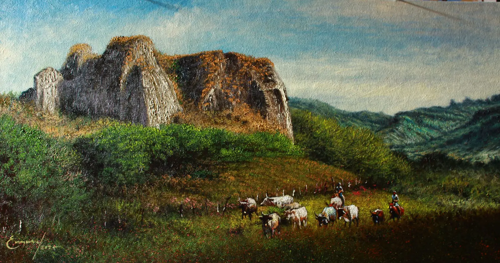 Guardianes del Valle — obra de Enmanuel Membreño | Galería Enmanuel