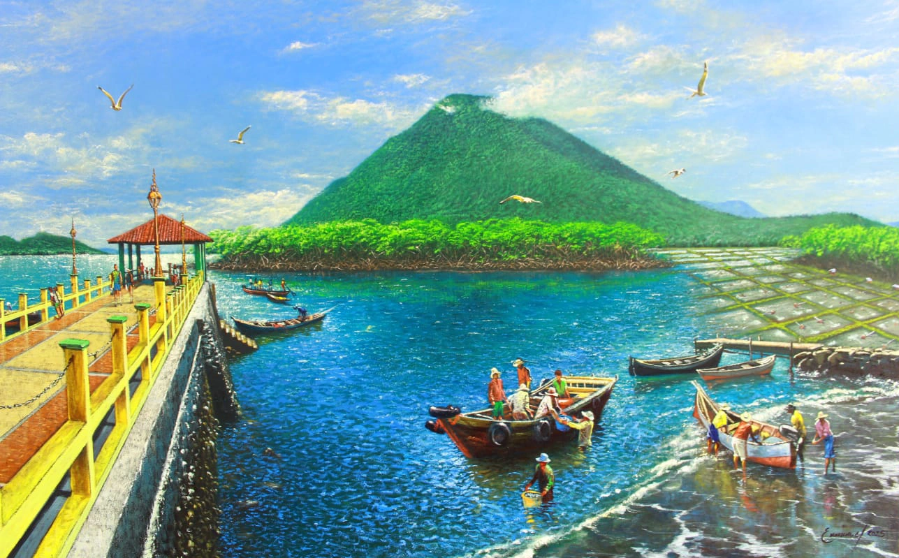Embarcadero Tropical — obra de Enmanuel Membreño | Galería Enmanuel