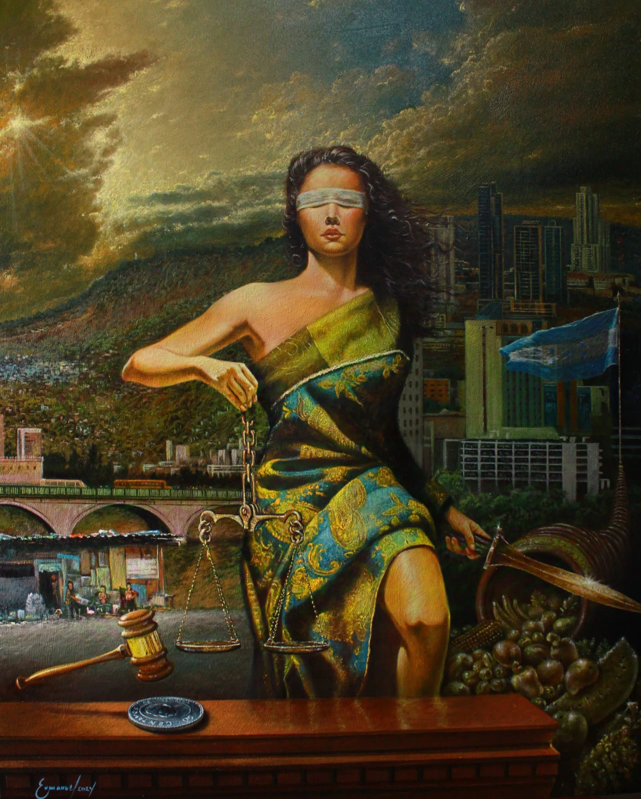 Goddess Themis — pintura de Enmanuel Membreño | Galería Enmanuel