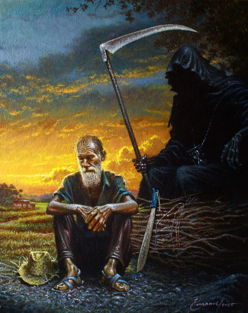 La muerte y el leñador Enmanuel Membreño artista hondureño Arte Naturaleza Retratos Paisajes bodegones